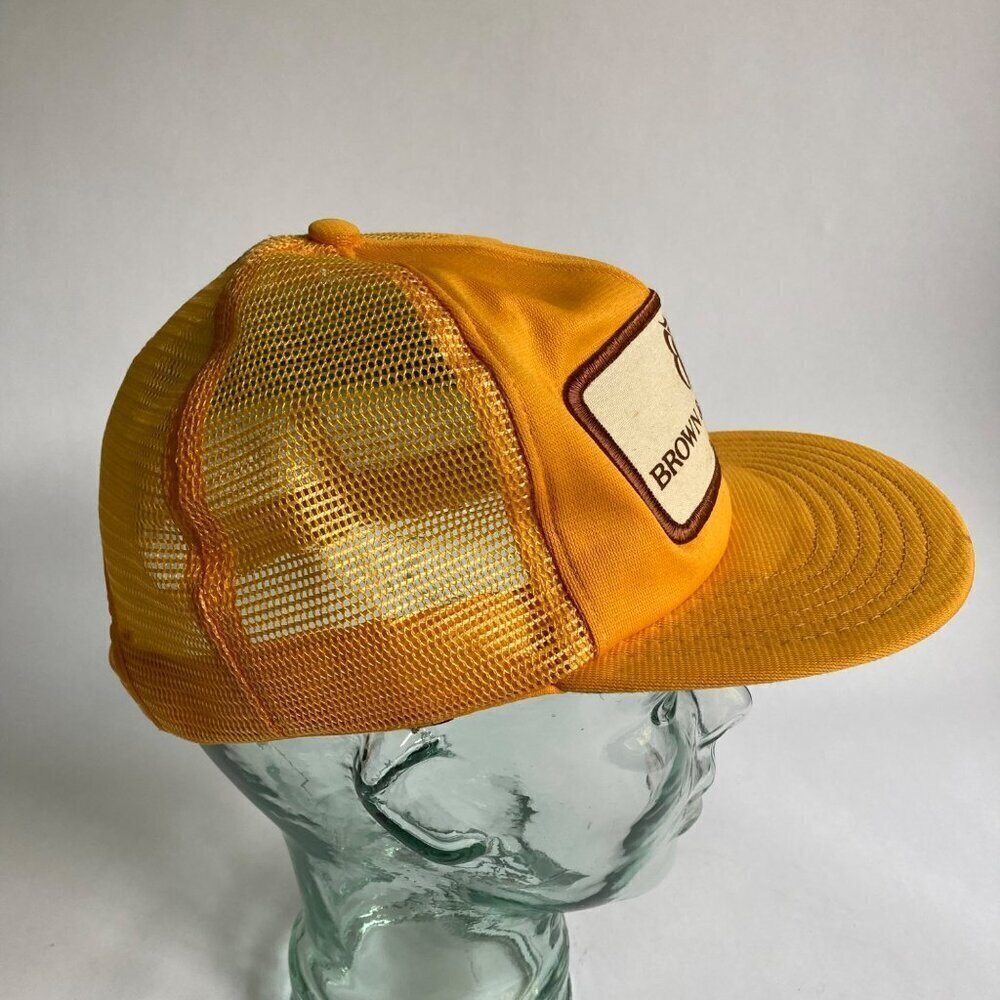 Vintage Brown & Bigelow Snapback Hat Trucker's Cap Yellow View 5